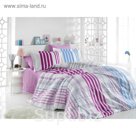 КПБ 1,5 сп Stripe, 160х240 см, 160х220 см, 50х70 см-1 шт., 70х70 см-1 шт., фуксия, поплин