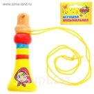 Игрушка музыкальная дудочка на веревочке "Машенька и медведь" 9 см