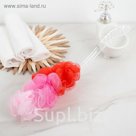 Мочалка на ручке двухцветная 30 г, цвет МИКС