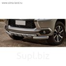 Защита переднего бампера Mitsubishi Pajero Sport, d76+d57 с профильной защитой картера