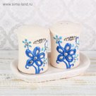 Набор для специй "Маэстро", 2 предмета на подставке, цвет синий