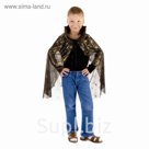 Карнавальный плащ "Паутина с пауком", фигурный воротник, золото на чёрном