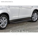 Пороги Black Mitsubishi Outlander 2012-2014-2015-, черный кант 173 см, 2 шт. A173ALB.4005.1   260819