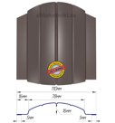 Металлический штакетник (евроштакетник) полукруглый 110мм RAL 8017 Шоколад