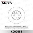 Диск тормозной передний MILES K000058