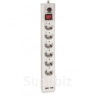 Фильтр сетевой NSP-USB-06-180-ESC-3x1 6 гнезд (1.8м) (71864) Navigator