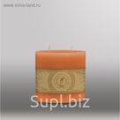 Свеча овальная призма "Классика", 125x63х125мм,  2 фитиля терракотовый