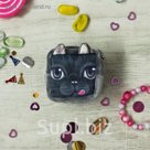 Мягкий кошелёк "Серый котик" с язычком