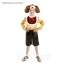 Карнавальный костюм "Пёсик", рубашка, шорты, манишка, шапка, р-р 64, рост 122-128 см