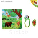 Рамка-вкладыш "Лесные животные", 6 элементов