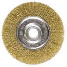 Щетка для УШМ, 100 мм, посадка 22,2 мм, плоская, латунированная витая проволока. MATRIX