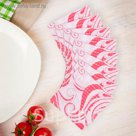 Салфетки бумажные (набор 20 шт) "Волны" 33*33 см, цвет красный