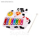 Металлофон "Коровка" с часиками