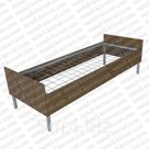 КРОВАТЬ МЕТАЛЛИЧЕСКАЯ СО СПИНКАМИ И ЦАРГАМИ ИЗ ЛДСП 16ММ ПВХ 0,4ММ 190Х70 СЕТКА СВАРНАЯ 100Х100 'ДКП-4'