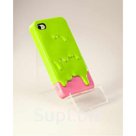 Розово-зеленый чехол-накладка для iPhone 4/4s Melt Case 
