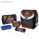 Ранец на замке Herlirz Flexi Plus 39*36*22 мал Formula 1, пенал 17предм+космет+меш+контейн