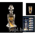 Подарочный набор под водку  штоф+ 6 стопок (Квадро); Артикул: 845; Производитель стекла/хрусталя/фарфора:  Crystalite Bohemia (Чехия); Цвет/Дизайн: з