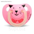 Пустышка Suavinex от 0-6 мес. Night & Day, анатом,силикон, свет. в темноте, розовая