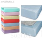 Простыня на резинке, размер 140х200х20 см, трикотаж 120 г/м2, голубой 140/006