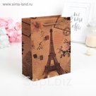 Пакет крафт "Париж", 15 х 6 х 20 см