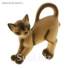 Копилка "Кот Ричард" флок, коричневая