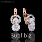 Серьги "Цитрон", цвет белый в золоте
