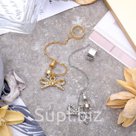 Серьга Каффа бантик цвет МИКС