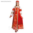 Русский народный костюм "Золотые узоры", платье, сорока, атлас, р-р 42, рост 172 см