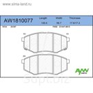 Колодки тормозные AYWIparts AW1810077