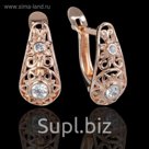 Серьги "Узоры" позолота