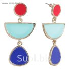 Серьги этника "Абстракция", цветной в золоте