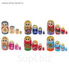 Матрёшка 4 в 1 "Расписные купола", с блёстками, МИКС