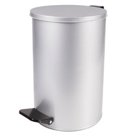 Ведро-контейнер для мусора с педалью УСИЛЕННОЕ, 10 л, кольцо под мешок, серое, оцинкованная сталь