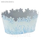 Кашпо оцинкованное "Цветочный край" голубое