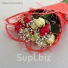 Салфетка Веер мини, лён, красный