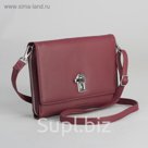 Клатч-кошелёк, 2 отдела, для карт, на молнии, длинный ремень, цвет бордовый