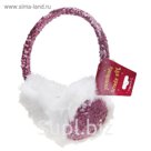 Ободок-наушники с пайетками, блеск, цвет розовый