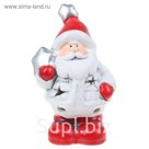 Сувенир "Дедушка с подарком в белой курточке" световой, МИКС