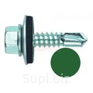 DIN 7504K S3 RAL6002 Саморез с шестигранной головкой, прессшайбой и стандартным сверлом окрашенный