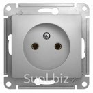 GLOSSA Розетка без заземления в рамку алюминий (GSL000341)