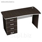 Стол письменный эргономичный с тумбой правый, венге/серый ПСтЭ2.16Пр