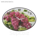 Часы настенные овальные "Сирень", 24х34 см микс