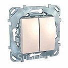 UNICA Выключатель двухклавишный в рамку бежевый (MGU5.211.25ZD)
