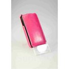Розовый кожаный раскладной чехол с флипом для iPhone 4/4s 