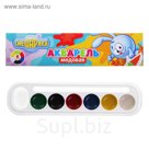 Акварель «Смешарики», 6 цветов, в картонной коробке