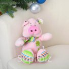Мягкая игрушка "Свинка лапки в полоску" с вышивкой, 20 см