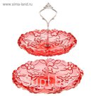 Блюдо 2 яруса "Галерея", 30х20 см, цвет красный