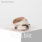 Ремень женский, ширина 1,5 см, пряжка металл, цвет бежевый