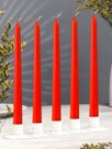 Набор свечей античных, 2.2×25 см, лакированные, красные, 5 шт.