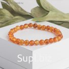 Браслет шар №6 "Сердолик", цвет оранжевый ,d=5,2см